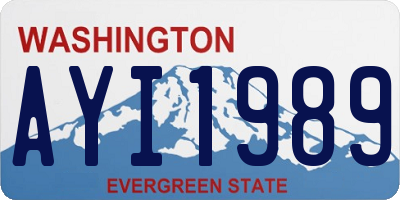 WA license plate AYI1989