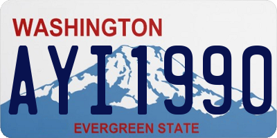 WA license plate AYI1990