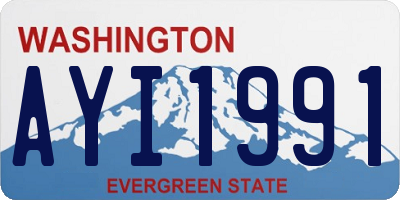WA license plate AYI1991