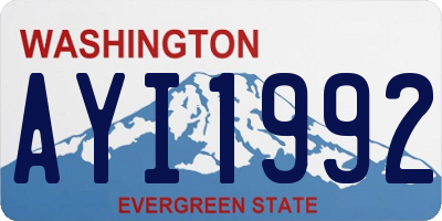 WA license plate AYI1992