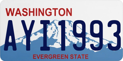 WA license plate AYI1993