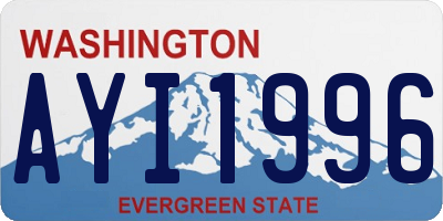WA license plate AYI1996