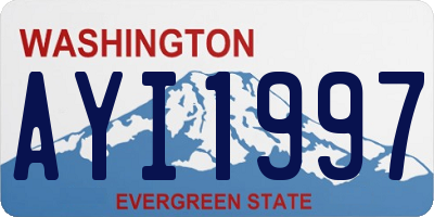 WA license plate AYI1997