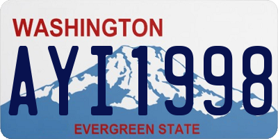 WA license plate AYI1998