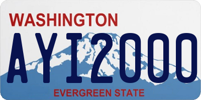WA license plate AYI2000