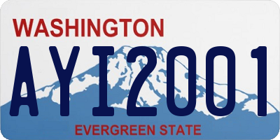 WA license plate AYI2001