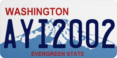 WA license plate AYI2002