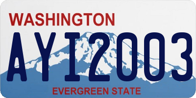 WA license plate AYI2003