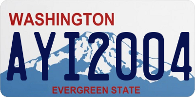 WA license plate AYI2004