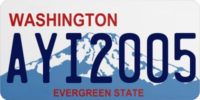 WA license plate AYI2005