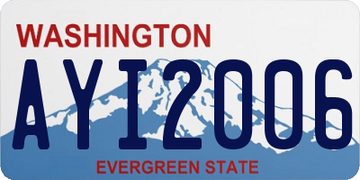 WA license plate AYI2006