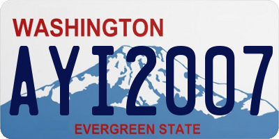 WA license plate AYI2007