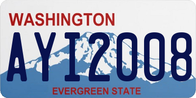 WA license plate AYI2008