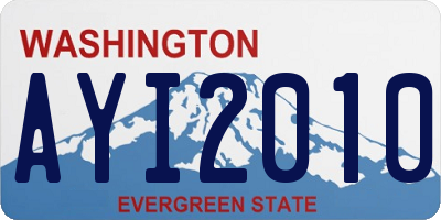 WA license plate AYI2010