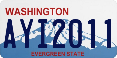WA license plate AYI2011
