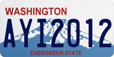 WA license plate AYI2012