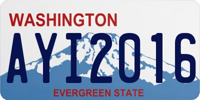 WA license plate AYI2016