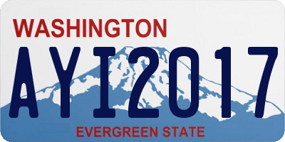 WA license plate AYI2017