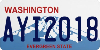 WA license plate AYI2018