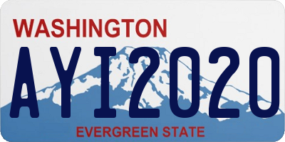 WA license plate AYI2020
