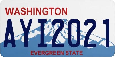 WA license plate AYI2021