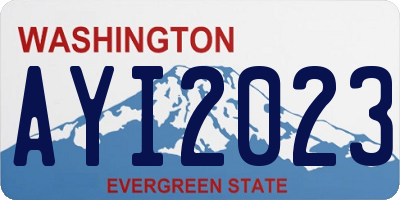 WA license plate AYI2023