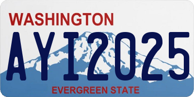 WA license plate AYI2025