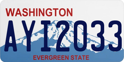 WA license plate AYI2033