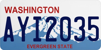 WA license plate AYI2035