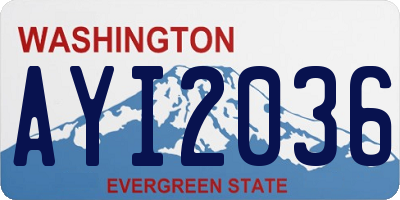 WA license plate AYI2036