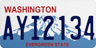 WA license plate AYI2134