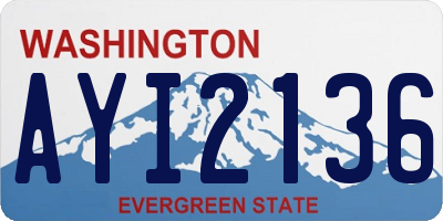 WA license plate AYI2136