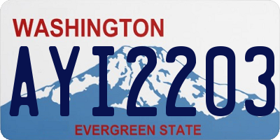 WA license plate AYI2203