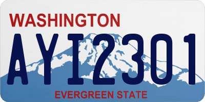 WA license plate AYI2301