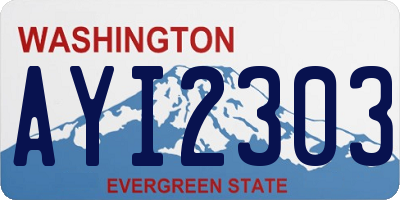 WA license plate AYI2303