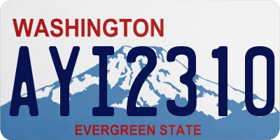WA license plate AYI2310