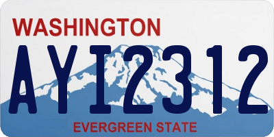 WA license plate AYI2312
