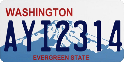 WA license plate AYI2314