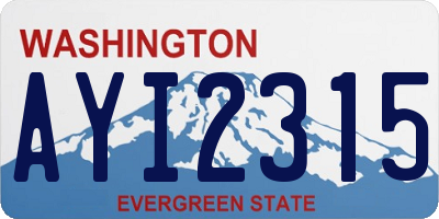 WA license plate AYI2315