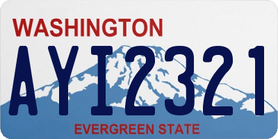 WA license plate AYI2321