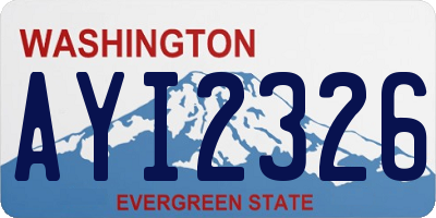 WA license plate AYI2326