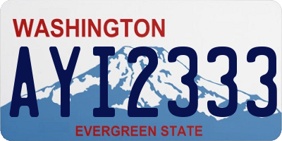 WA license plate AYI2333