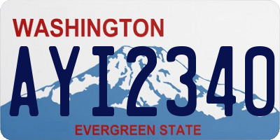 WA license plate AYI2340