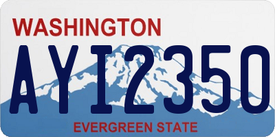 WA license plate AYI2350
