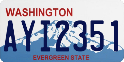 WA license plate AYI2351
