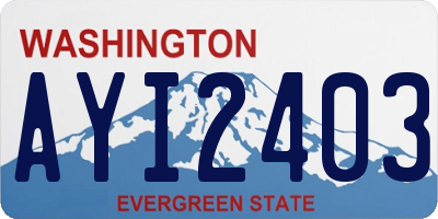 WA license plate AYI2403