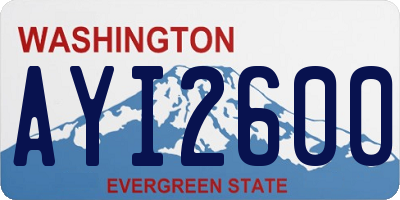 WA license plate AYI2600