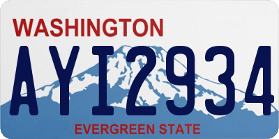 WA license plate AYI2934