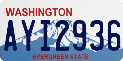 WA license plate AYI2936