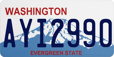 WA license plate AYI2990